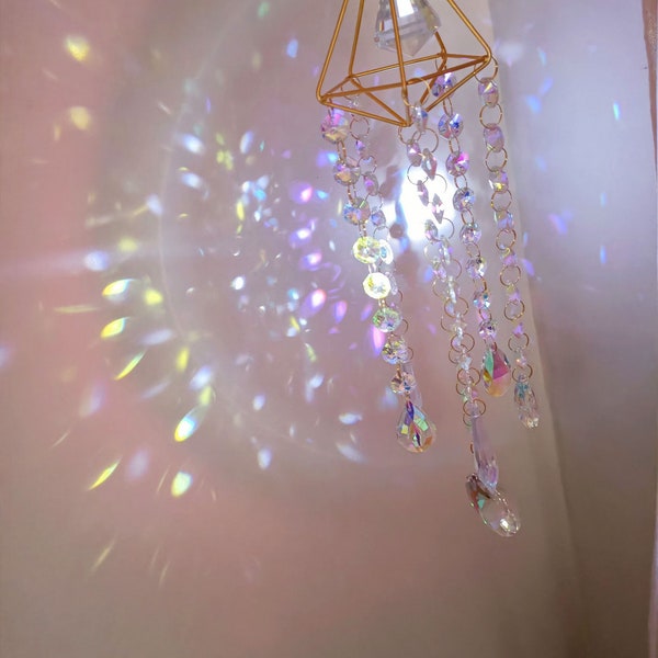 Crystal Suncatchers | Aura | Rainbow Maker Gift | Light Reflection | Boho Decor | Crystal Prism | Wall hanging | Window catcher