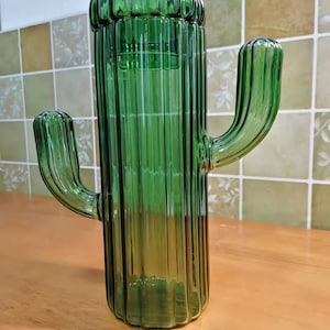 Hand blown Cactus Glass Jar Tea Can Candy Jar Glass Storage Containers Glass Decoration Ornaments