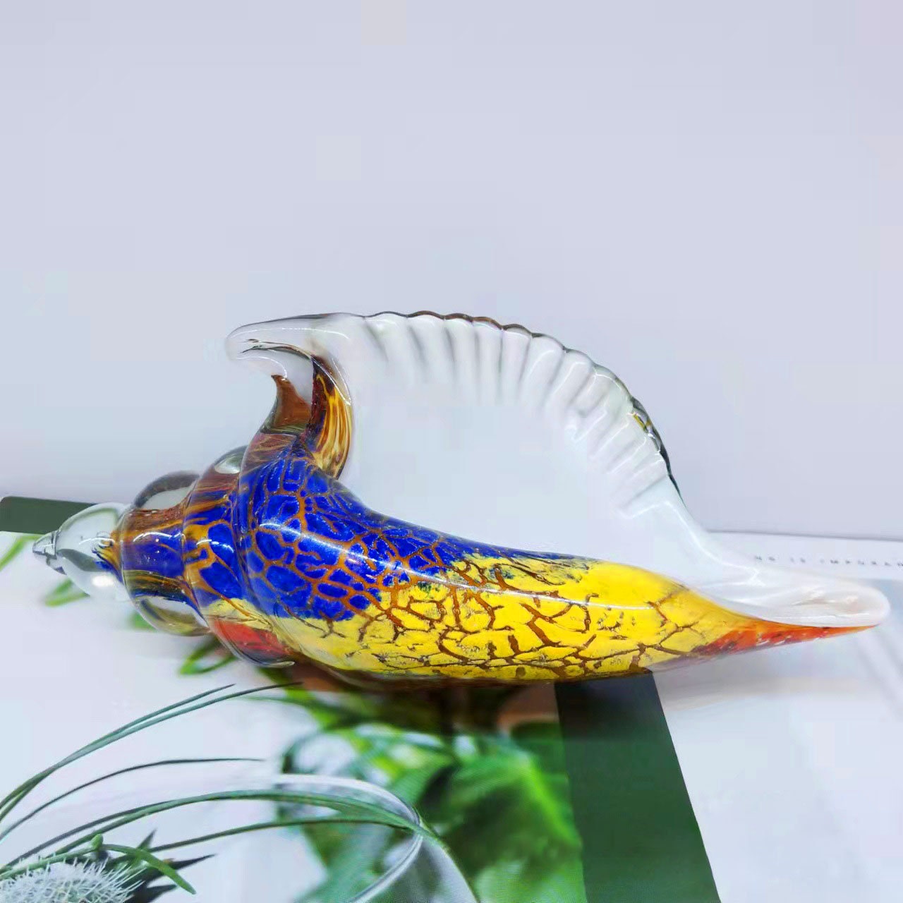 Handmade Colorful Conch Shell Art Glass Sculptures Beach - Etsy