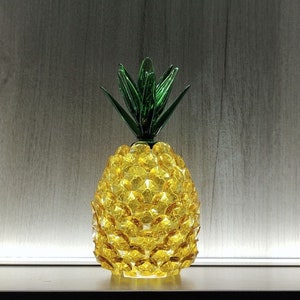 Handmade Glass MINI Pineapple Sculpture Ornament Blown Glass Pineapple Murano Style Glass Fruit Decor
