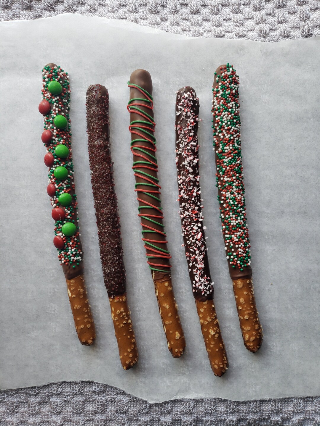 Brown Christmas Chocolate Covered Pretzels Collection 1 Sticks Gourmet