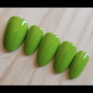 Granny Smith Apple Green Matte/Glossy Finish Press On Nail Set