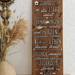 Home is where love lives, family sign, wooden sign, family rules, saying sign, wall decoration/wall design