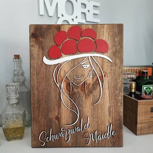 Black Forest Maidle, Black Forest homeland, wooden sign, saying sign, wall decoration, wall design, Black Forest, Black Forest girl, Black Forest decoration,