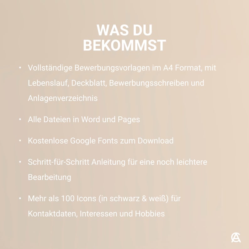 Moderne Bewerbungsvorlage deutsch, mit tabellarischem Lebenslauf, Bewerbungsschreiben, Deckblatt und Anlagen Bild 9