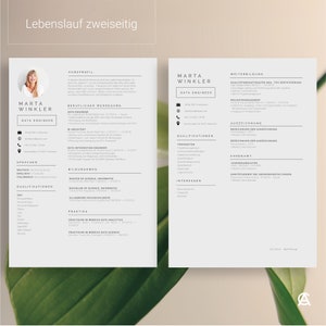 Modern application template in German, with tabular CV, application letter, cover sheet and attachments image 3