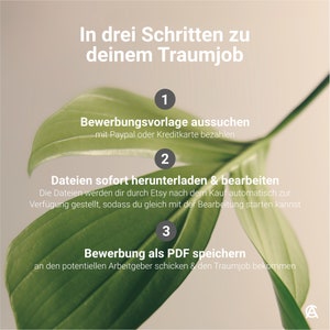 Modern application template in German, with tabular CV, application letter, cover sheet and attachments image 10