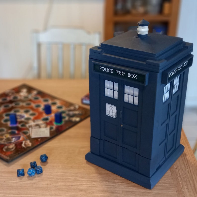 TARDIS inspired Dice Tower Tumbler image 1