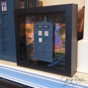 Shadowbox TARDIS  -  solid wood, handmade