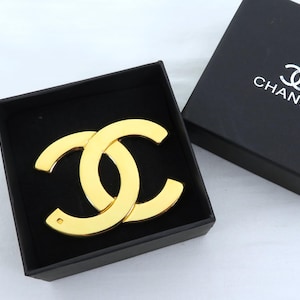 Authentic Vintage Chanel Brooch, Gilded With 24-carat Fine Gold