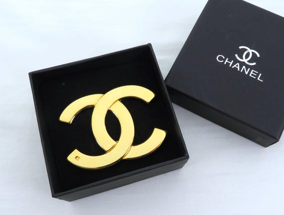 Authentic Vintage Chanel Brooch, Plated in 24-carat Gold and