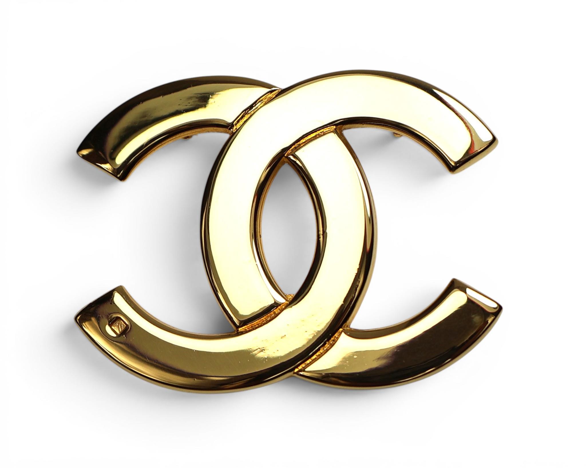 Authentic Vintage Chanel Brooch, Plated in 24-carat Gold and