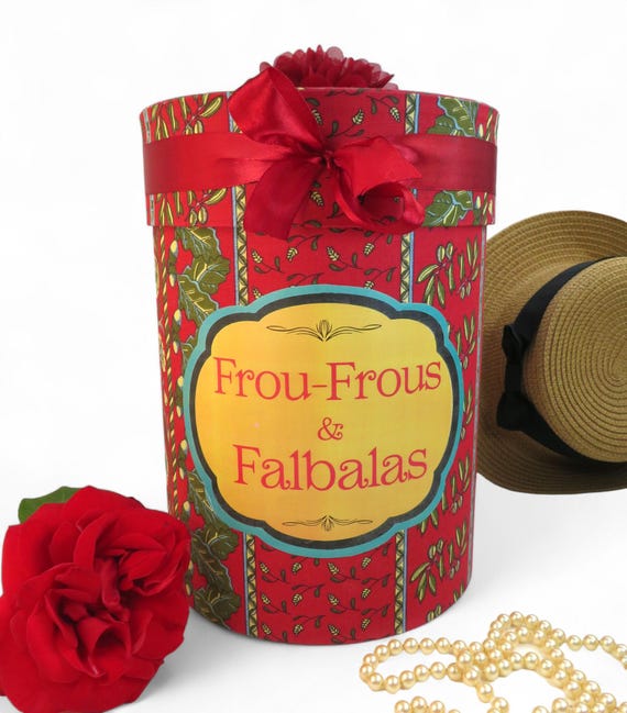 Vintage Hat Box Customized on the Theme of Frou-frous and Falbalas
