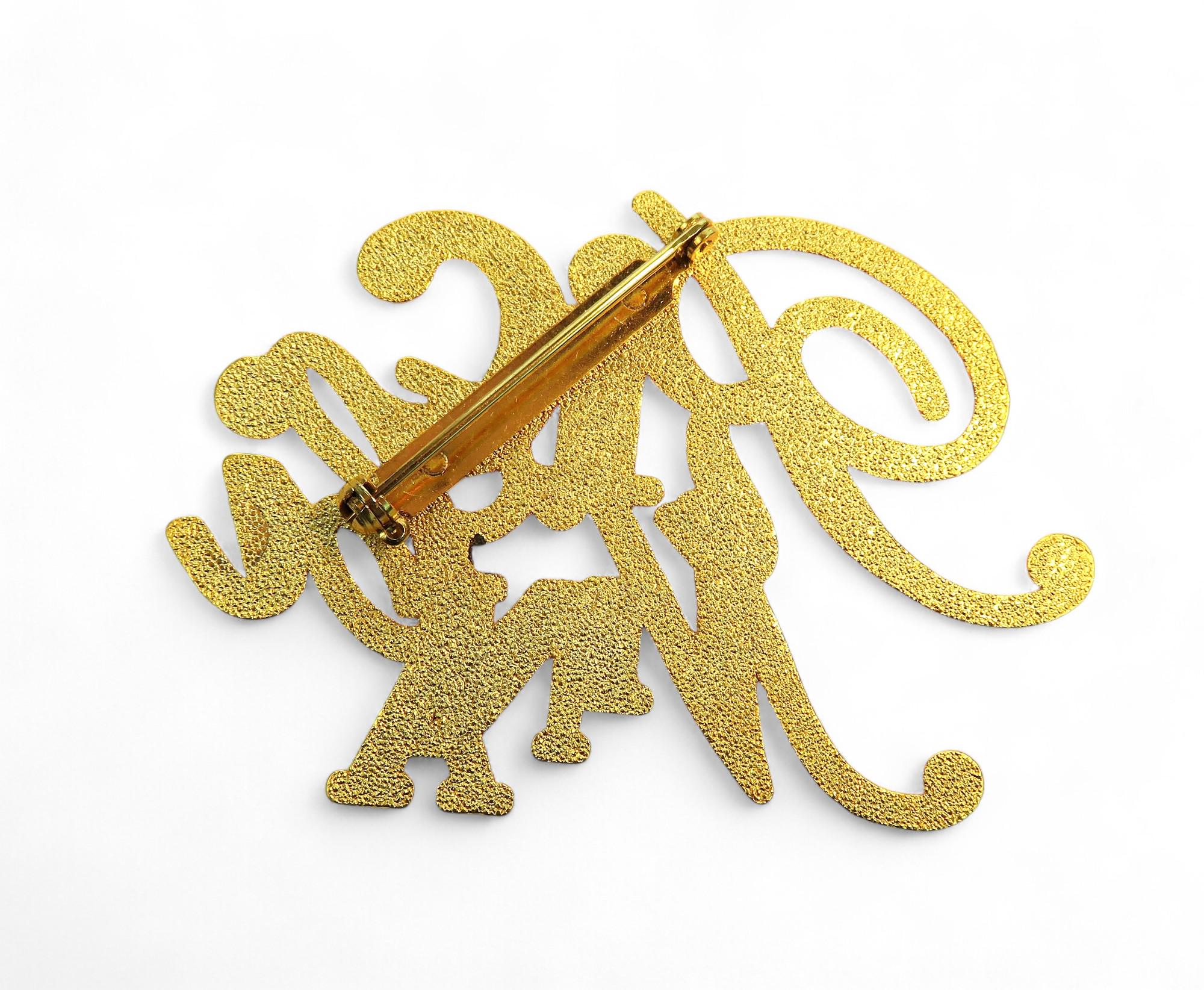 Broche Vintage Authentique Nina RICCI - Fibule Couleur Orange - Occasion Avec Charme Rétro