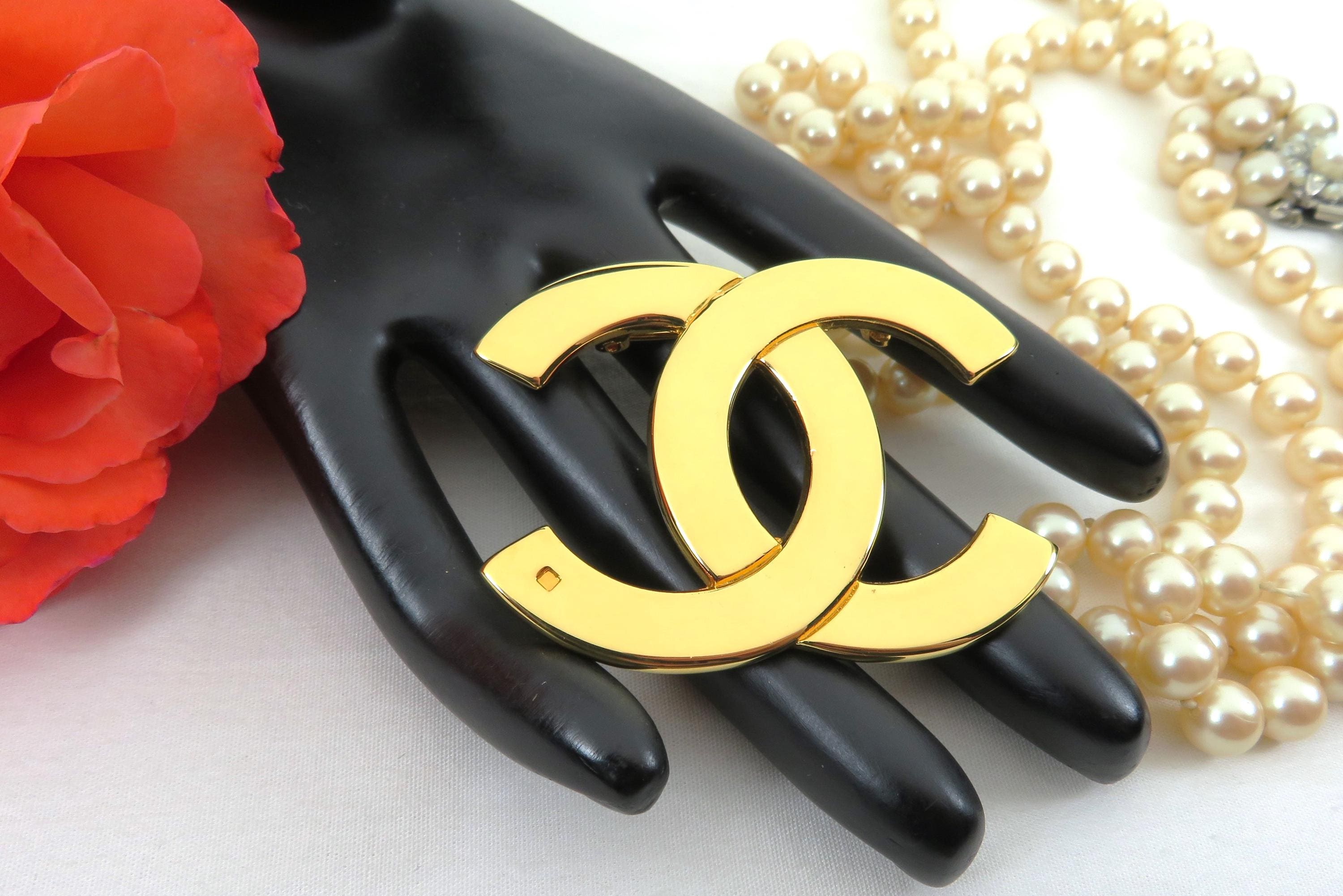 Authentic Vintage Chanel Brooch, Plated in 24-carat Gold and