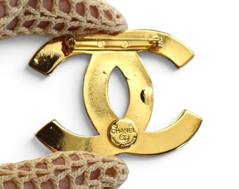 Authentic Vintage Chanel Brooch, Plated in 24-carat Gold and