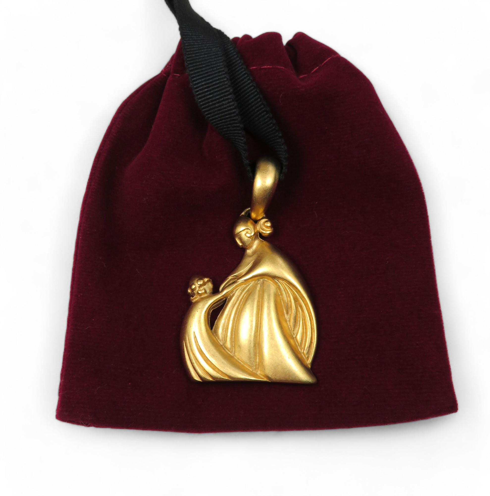 Sautoir Ou Pendentif LANVIN Vintage Années 80 - Doré - Pièce Authentique Rare