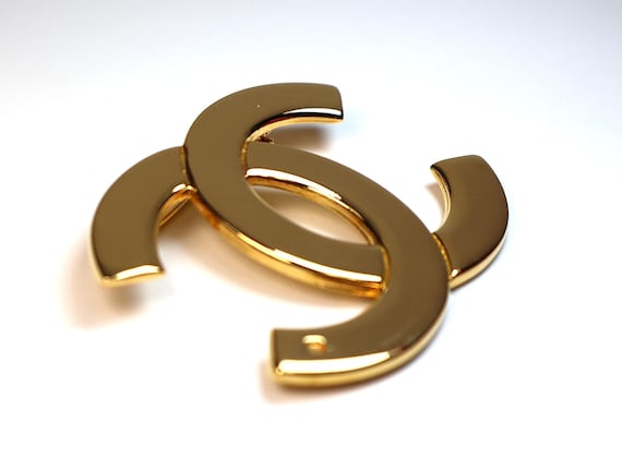 Authentic Vintage Chanel Brooch, Plated in 24-carat Gold and
