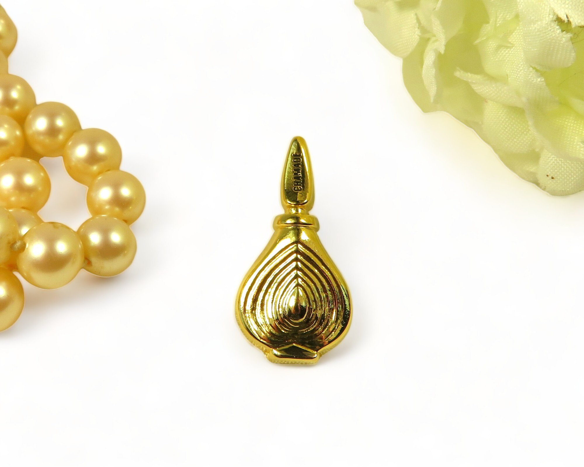 Boucles D'oreilles Vintage GUERLAIN En Or 24 Carats - Clips Dorés, Bijou Ancien Et Signé