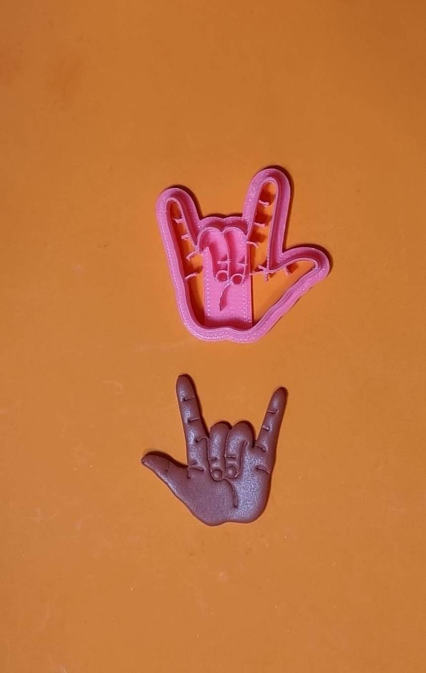 Embossed Hand / I love you sign — ClaudieCreates