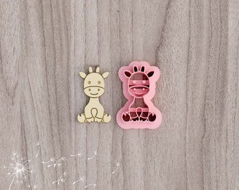 Giraffe Cartoon cutter for polymer clay / embossed cutter / Stamp