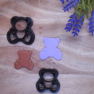 Teddybear cutter for polymer clay / embossed cutter / Stamp