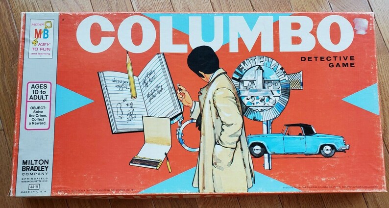 Vintage 1973 Columbo Detective Board shops Game Milton Bradley Complete Game Collectible