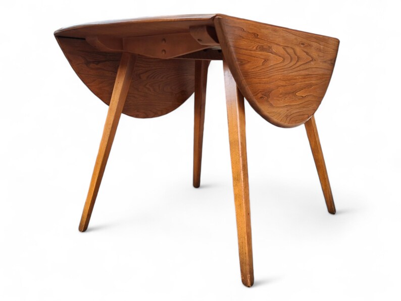 Vintage Ercol 384 Golden Dawn Elm and Beech Drop Leaf Dining Table