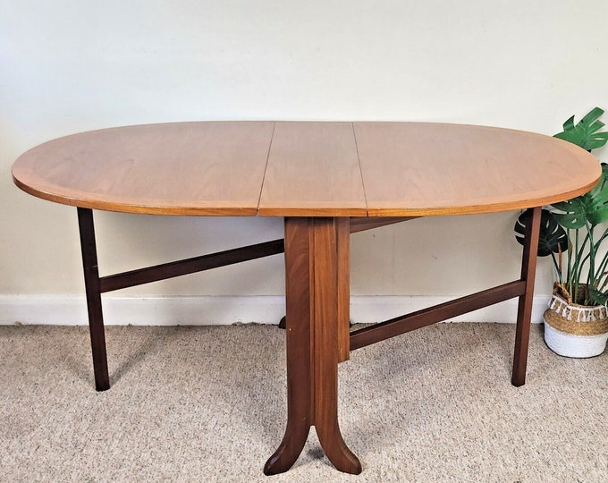 Mid Century Nathan Drop Leaf Gate Leg Teak Dining Table Etsy UK