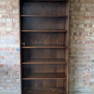 Vintage Oak Tall Open Bookcase