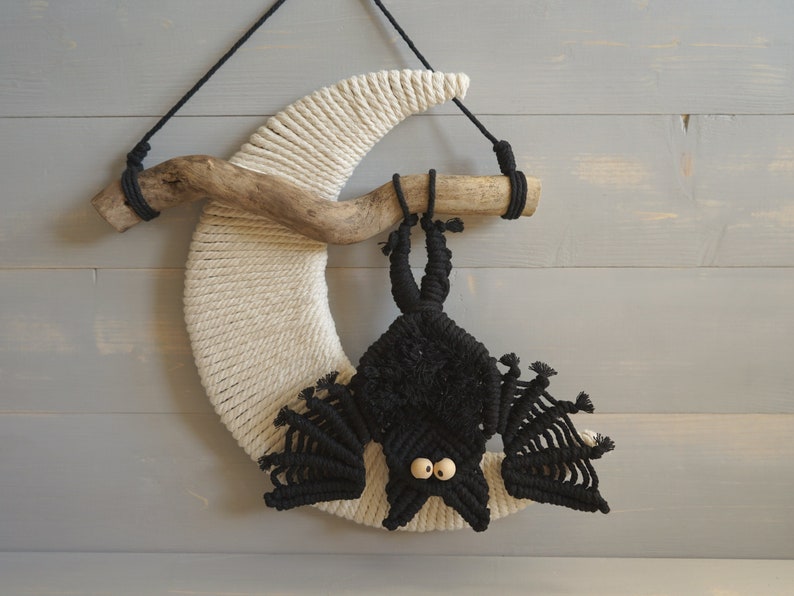 Spooky Bat / Halloween Decoration / Macrame Bat Wall Hanging / Etsy UK