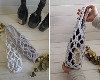 Elegant Wine Bottle Holder / Wine Gift Bags / Bottle Carrier ideal for gifting wine /Handemade Macrame Bottle Holder / Stylish Bottle Holder