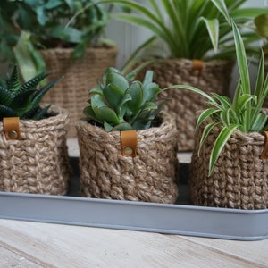 Cestas pequeñas redondas de yute tejidas a ganchillo. Cesta decorativa para  almacenaje. Baño de almacenamiento y organización. Decoración de cocina  rústica y de casa de campo.r. -  México