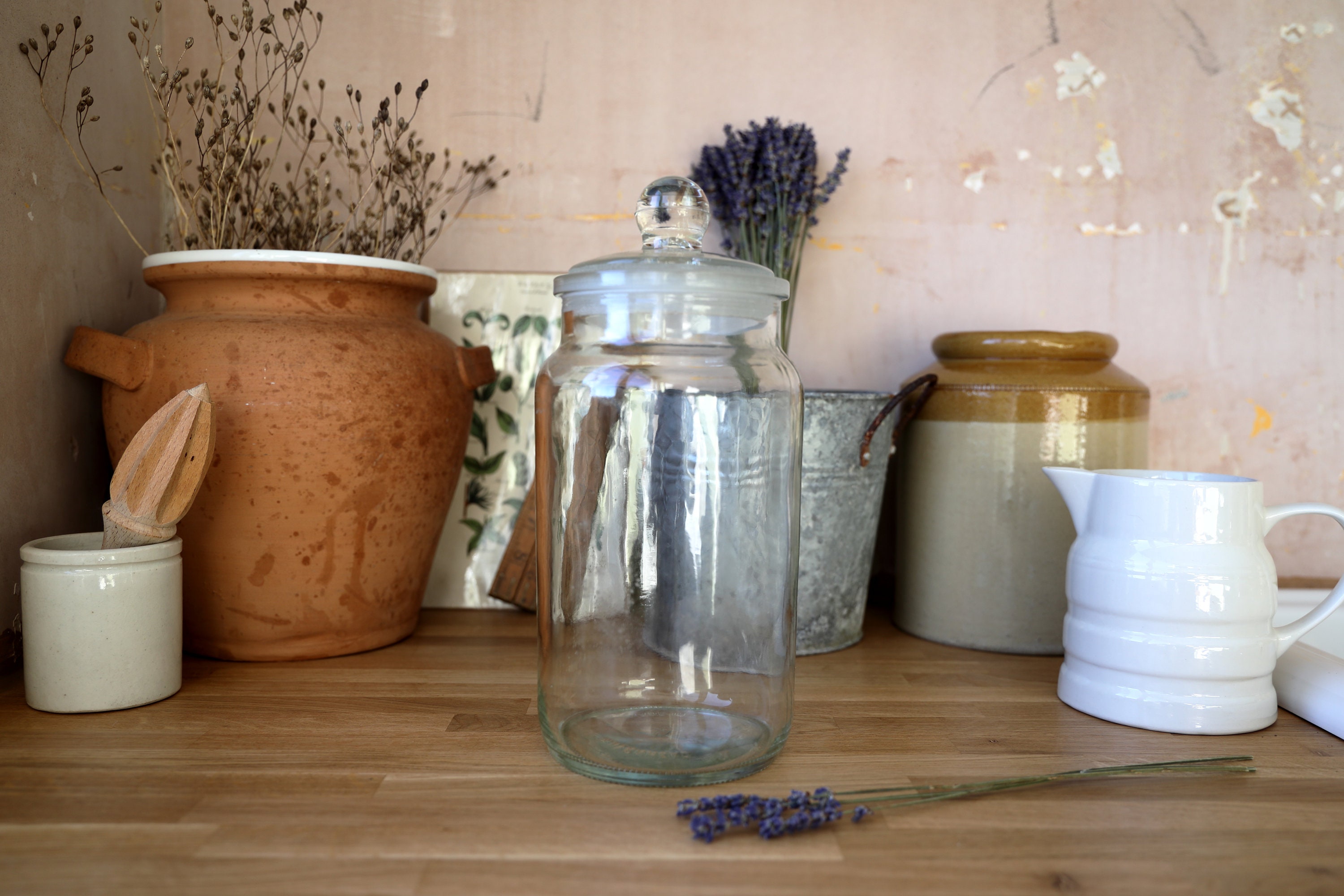 Vintage Ravenhead Glass Storage Jars 20.5cm Christmas Sweet Jar Pantry