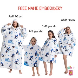 Energy saving hoodie blanket for the whole familie kids hoodie blanket extra long adult snuggle unisex matching family bundle