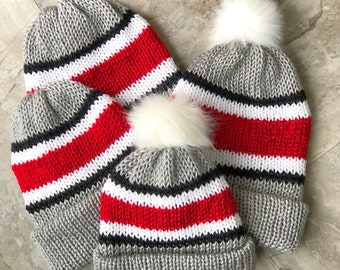 ohio state knit beanie