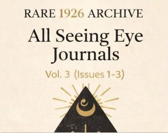 All Seeing Eye Journals 1926 | Manly P Hall Esoteric Archive Vol. 3 (Digital Download)