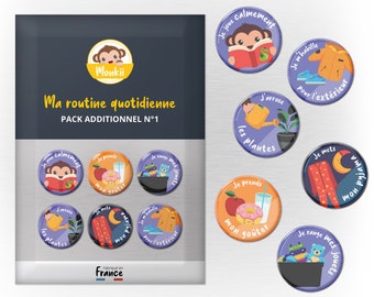 Pack additionnel magnets routine pour tableau "Ma routine quotidienne" - Monkii