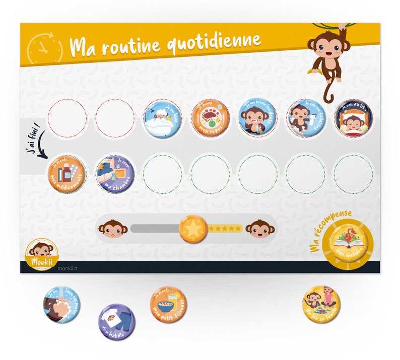 Ma routine quotidienne : tableau de routine pour enfants Monkii image 2