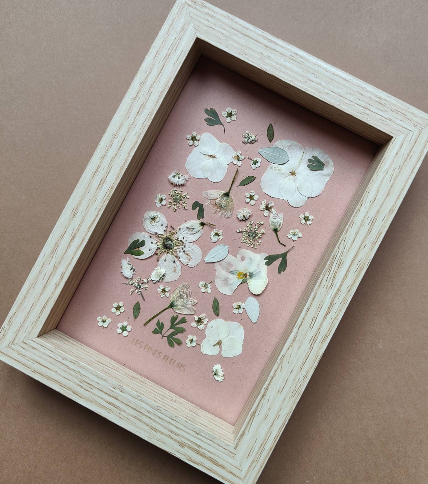 Herbier Cadre/Fleurs Séchées/ Herbier Encadré/ Herbarium Hydrangeas/ French Fête Des Mères/ Cadeau M