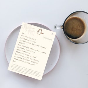 Cartes boho Yoga Mantra, Mantra d'ouverture et de fermeture Om, Définition, Consentement, Manifestation, jeu de cartes d'ajustement pratique