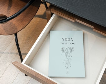Yoga Yin & Yang Manifestation HardcoverJournal, Séquençage de yoga, Cahier féminin, Planificateur de yoga Asana, Positions quotidiennes, Assistance, Idées