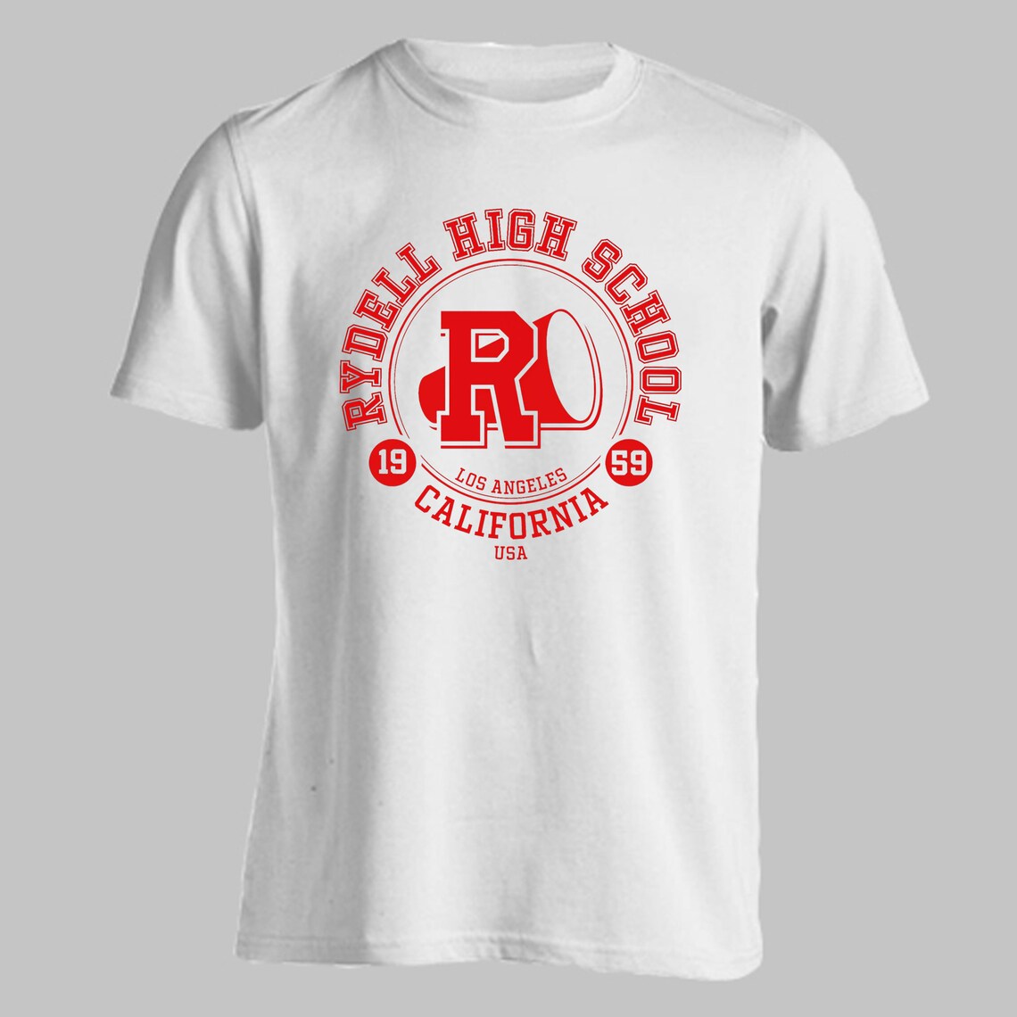 Rydell High School Grease Movie Logo Men's Red Black Gray Etsy