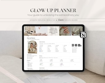 Glow Up Planner Notion Template – All-In-One Life Planner (Digital Download)
