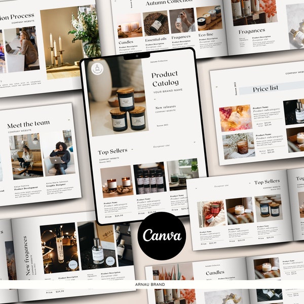 Brand Product Catalog | Line Sheet & Pricing Guide Template for Canva | Prizing Catalog | Display Prizing Wholesale Ebook | Instant Download
