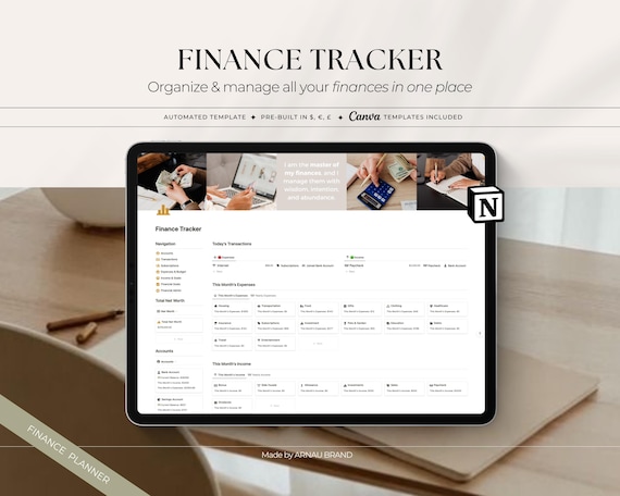 Notion Finance Tracker Template | Personal & Business Budget Planner (Digital Download