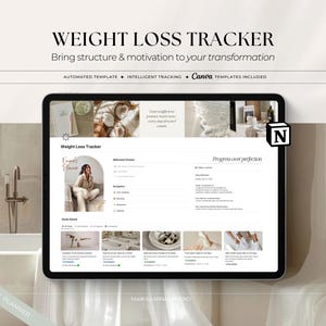 Sjabloon voor gewichtsverliesplanner | Fitness-, voedings- en gewoontetracker | met beloningssysteem