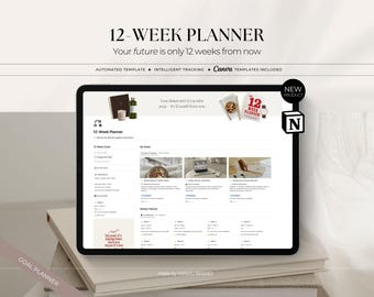 12-Week Planner Notion Template | Goal Tracker (Digital Download)