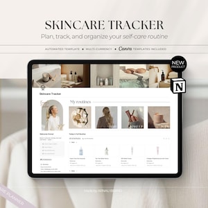 Notion huidverzorgingstracker | Routine- en voorraadplanner (digitale download)