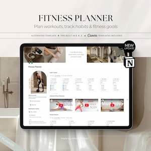 Fitness Planner Notion Template | Workout, Habit & Progress Tracker (Digital Download)
